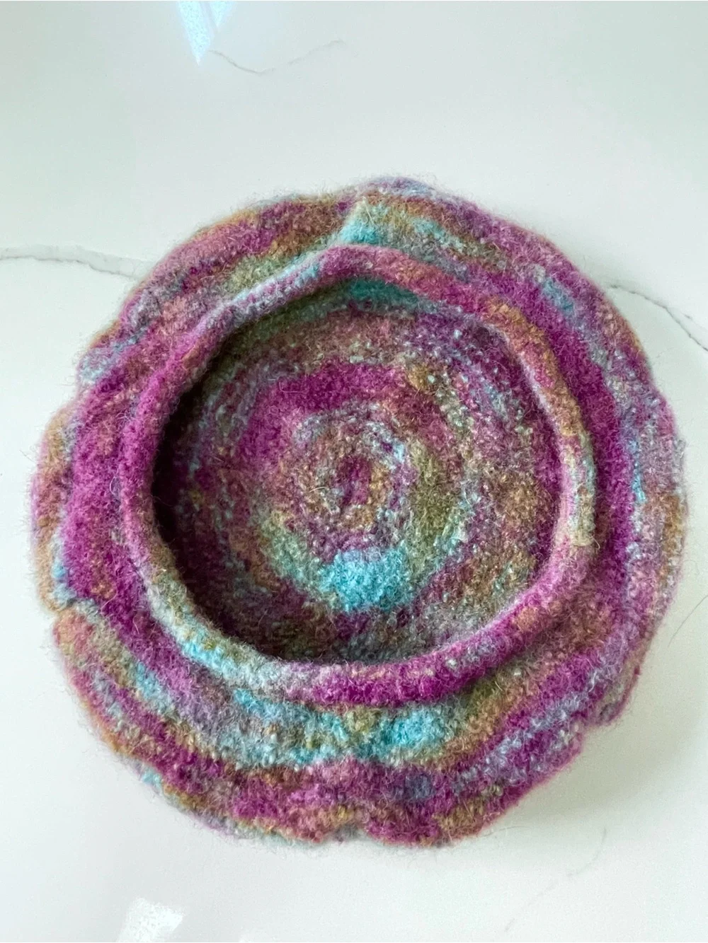 Colorful Handmade Felted Wool Beret